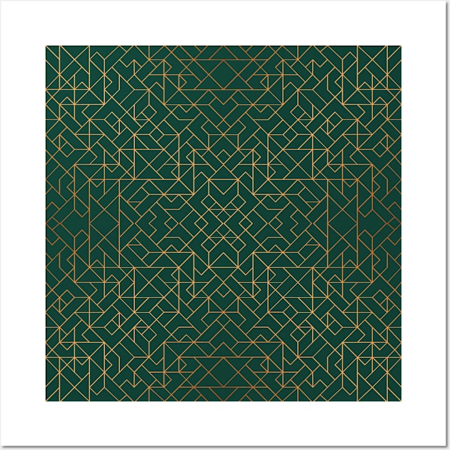 Green and Gold Art Deco Wall Art by LaPetiteBelette